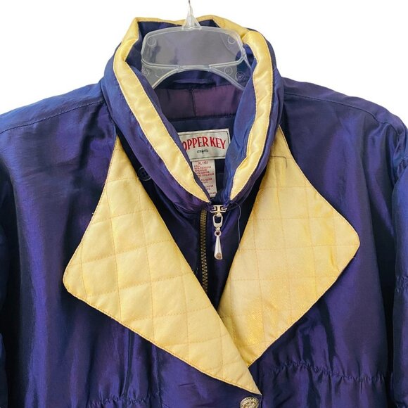 Copper Key Vintage Winter Jacket Snow Ski Anorak 80's 90's Metallic Purple Gold - Picture 2 of 15